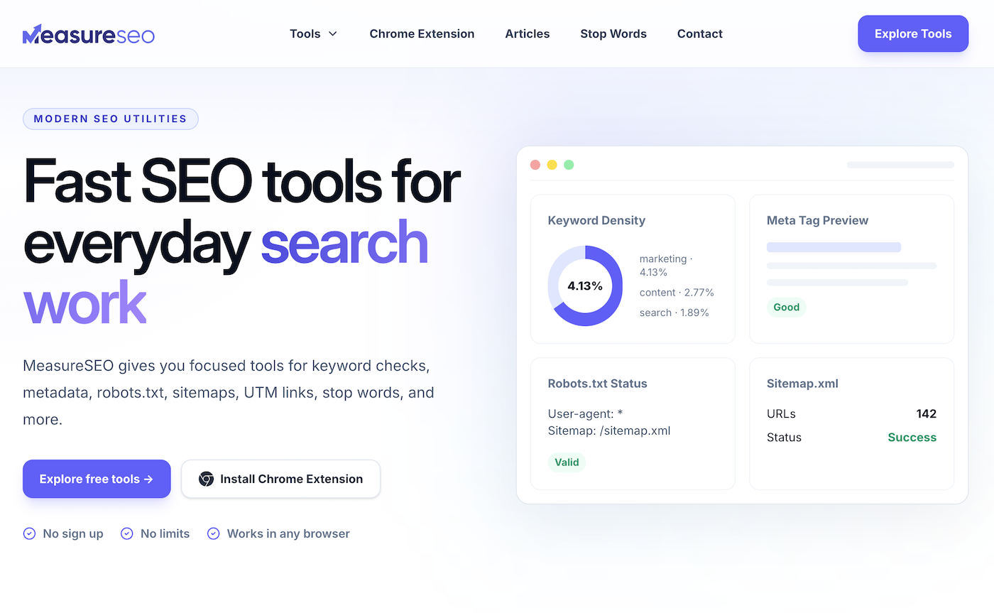 MeasureSEO screenshot