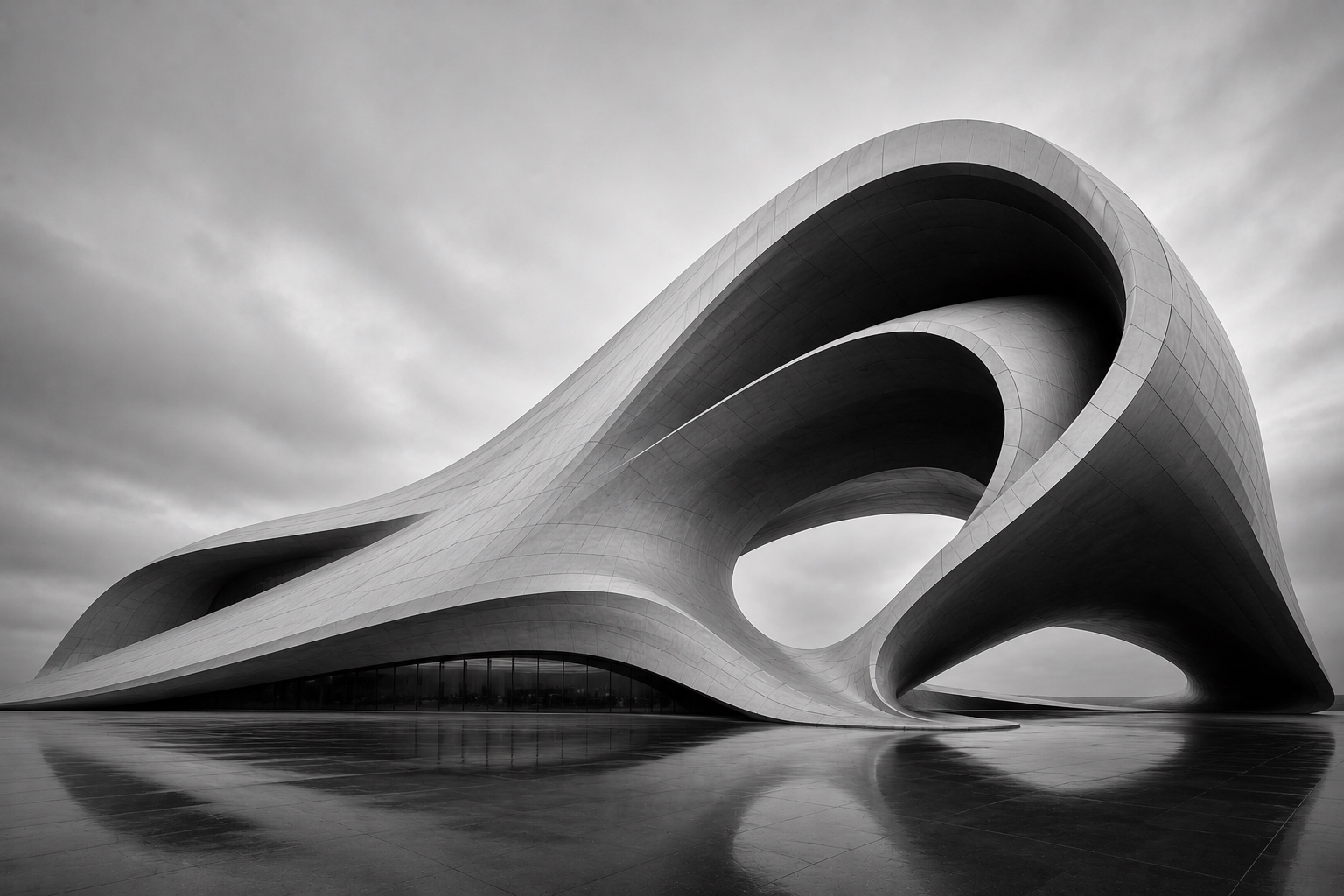 Black and white architectural form